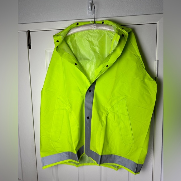 SET Pant & Jacket Safety Waterproof Black VEA 700 Pant Large Neese Lime Coat 2XL - Picture 3 of 7